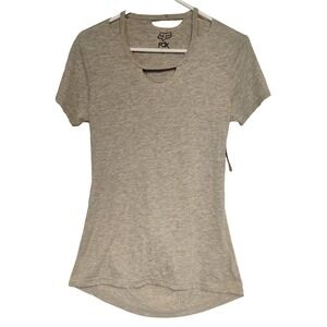 NWT‎ Fox Racing Womens Juniors Medium M Gray  Hi-Lo Open Back Tshirt